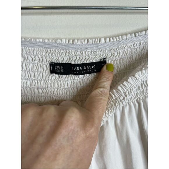 Zara of the shoulders blouse white sz M - Picture 5 of 5